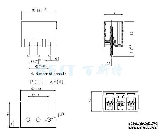 接线端子F83-5-3.5 180° 接线端子F83-5-3.5 180°